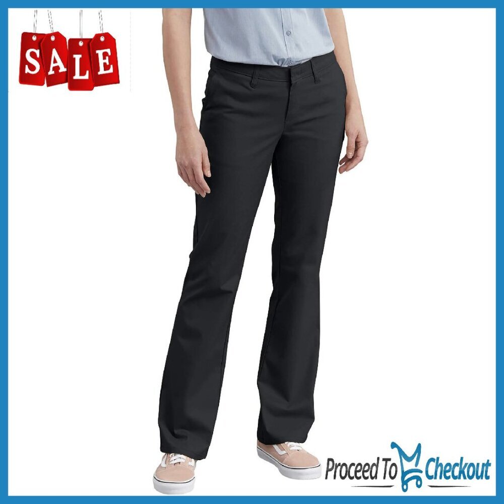 Slim Fit Stretch Twill Pants Mid Rise Boot Cut Professional
